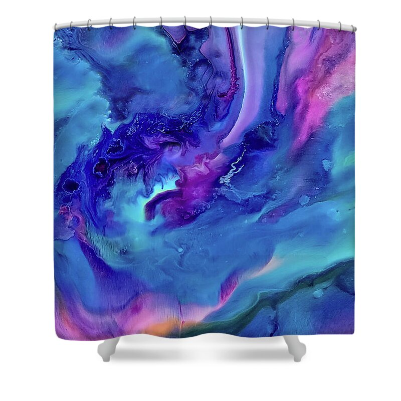 Flow Shower Curtain featuring the painting Flow No.14 by Kume Bryant
