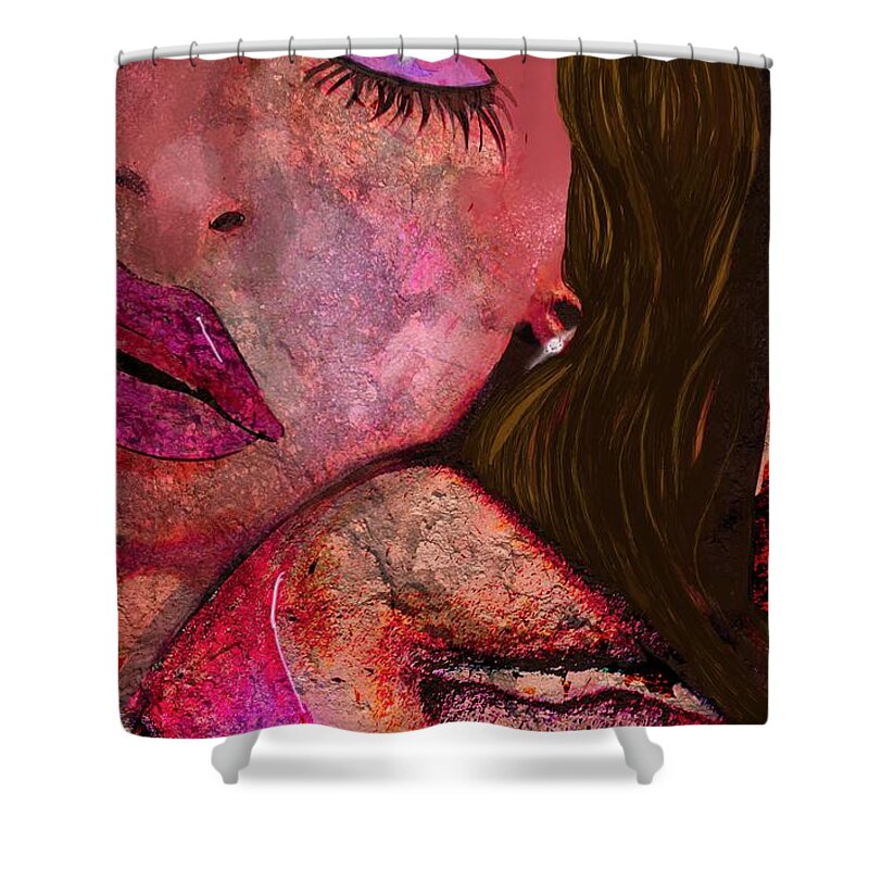 Paintings Shower Curtain featuring the mixed media Flower Dream by Lorie Fossa
