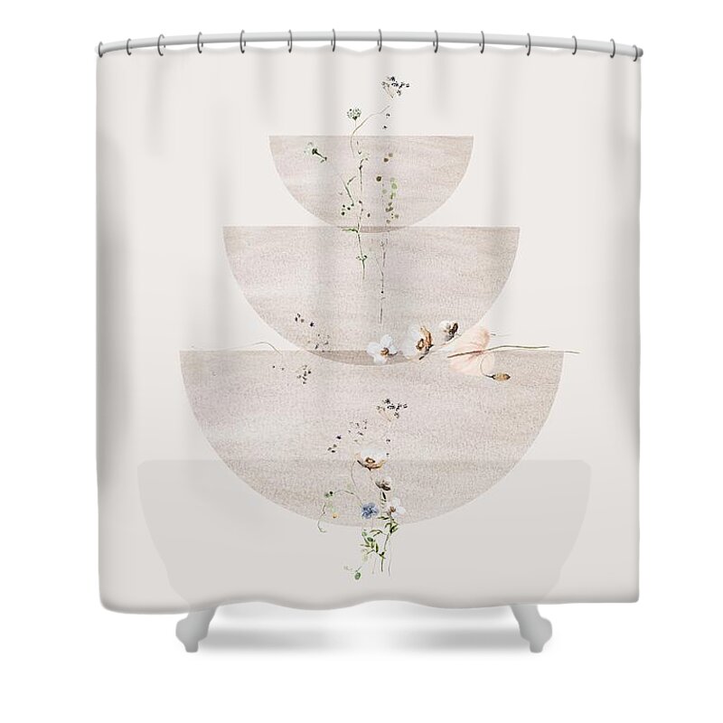 Pressed Flowers Shower Curtain featuring the photograph Flower Fountain Watercolor by Georgia Clare