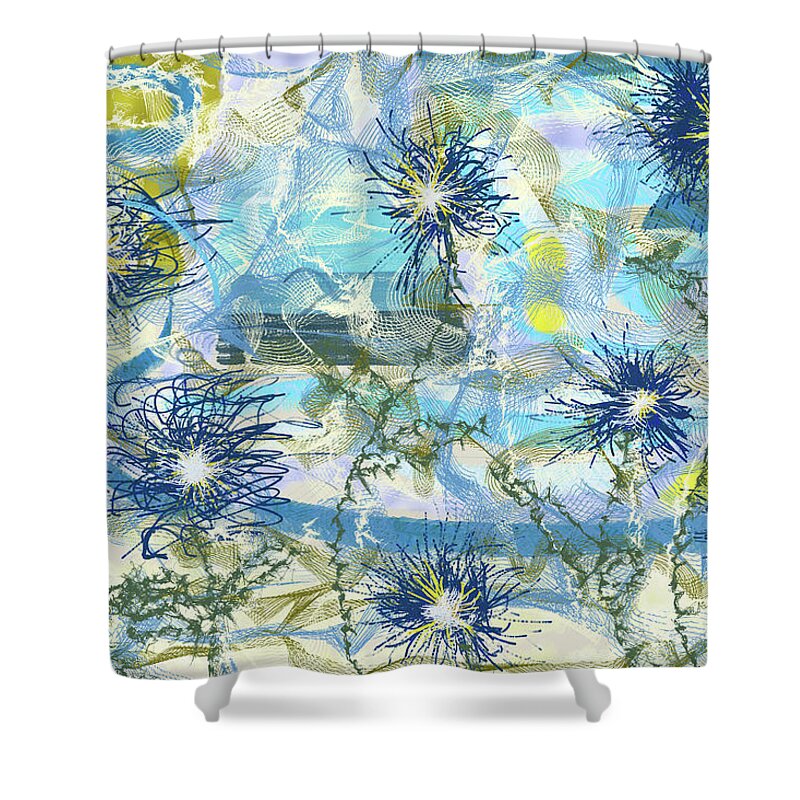 Digital Shower Curtain featuring the painting Flower Garden #8 by Christina Wedberg