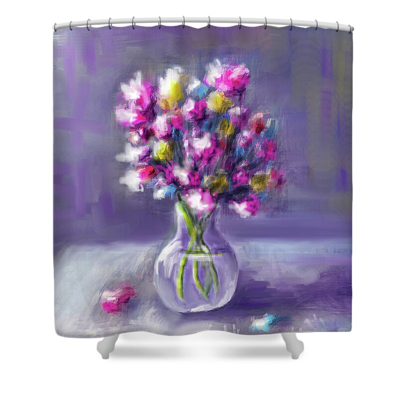 Flowers From My Garden 10 Shower Curtain featuring the digital art Flowers from my garden 10 by Uma Krishnamoorthy