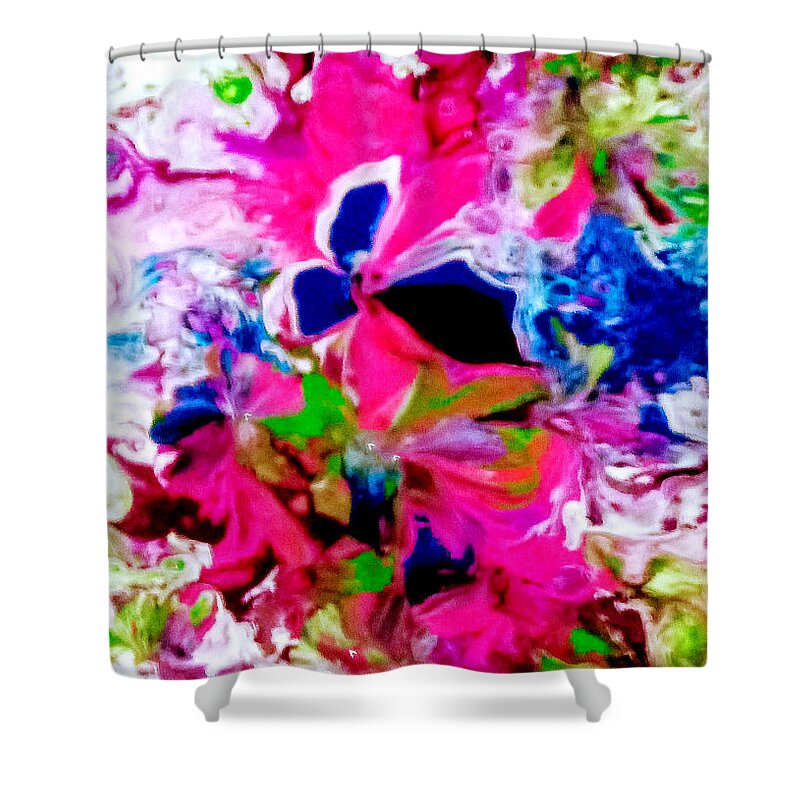 Flowers Shower Curtain featuring the painting Flowers In The Breeze by Anna Adams