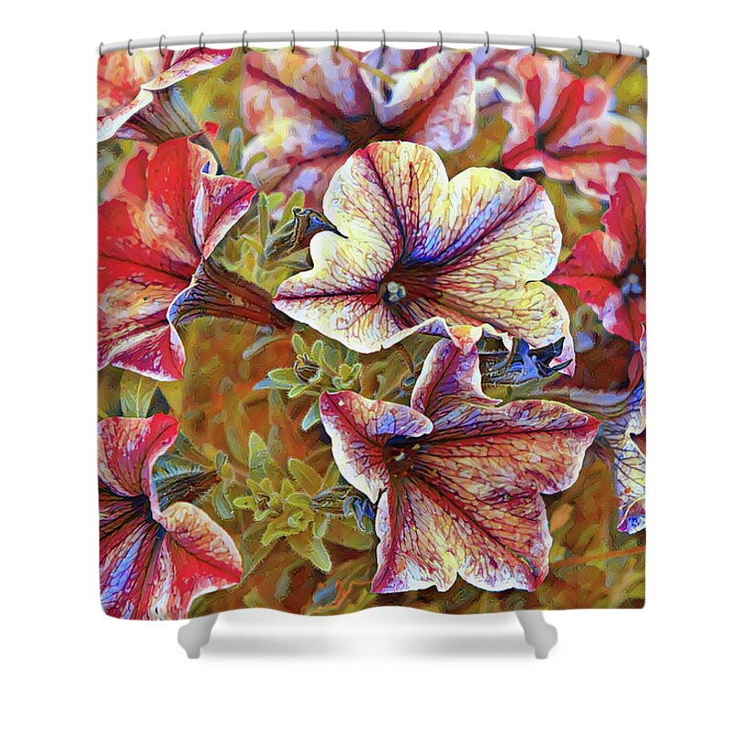 Flowers Painting Shower Curtain featuring the painting Flowers painting by Patricia Piotrak