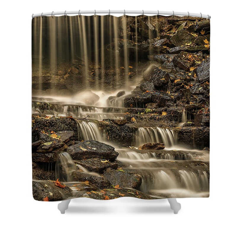 West Milton Falls Ohio Shower Curtain featuring the photograph Flowing Falls West Milton Ohio by Dan Sproul