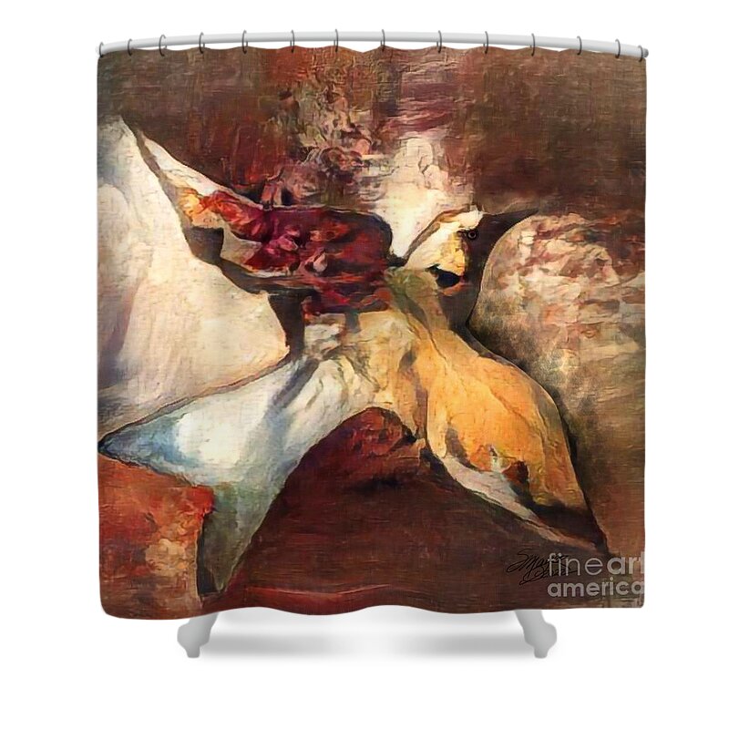  Shower Curtain featuring the digital art Flying Solo 003 by Stacey Mayer