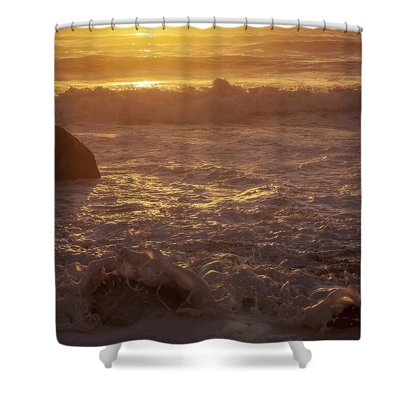 Crashing Waves Shower Curtain featuring the photograph Foaming Surf by Irwin Barrett