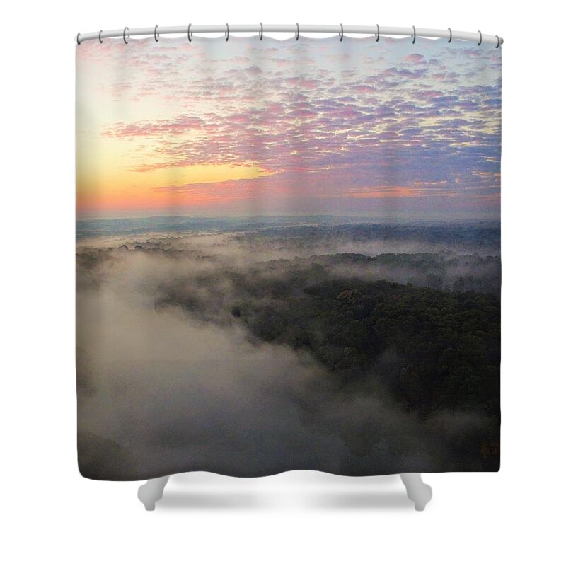  Shower Curtain featuring the photograph Foggy Sunrise by Brad Nellis