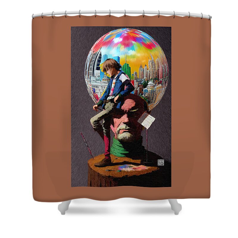 Conceptual Art Shower Curtain featuring the digital art Follow Your Dreams by Rafael Salazar