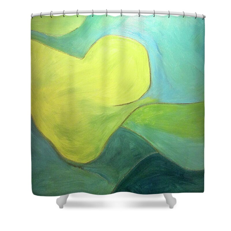 Blue Shower Curtain featuring the painting Following by Steven Miller