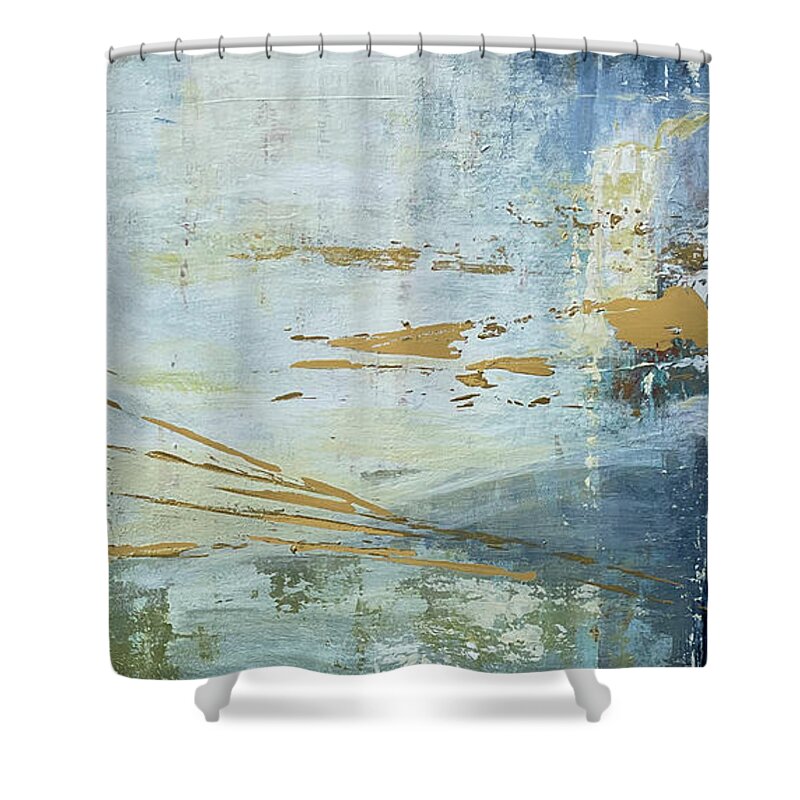 Water Shower Curtain featuring the painting For This Very Purpose I by Linda Bailey