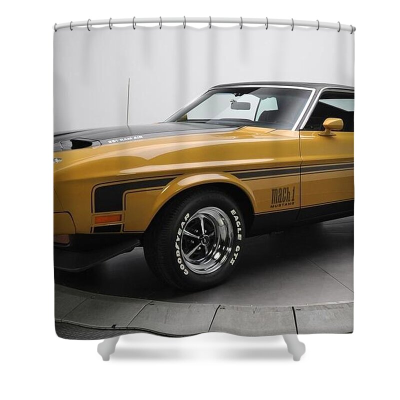 Ford Shower Curtain featuring the photograph Ford Mustang Mach 1 by Action