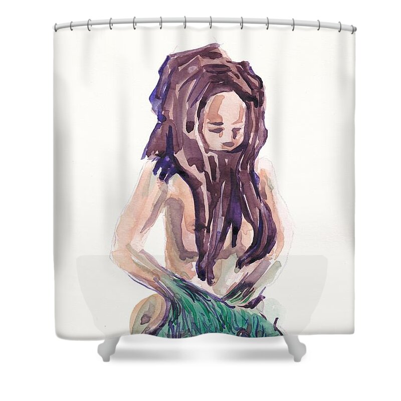 Miniature Shower Curtain featuring the painting Forert Spirit by George Cret