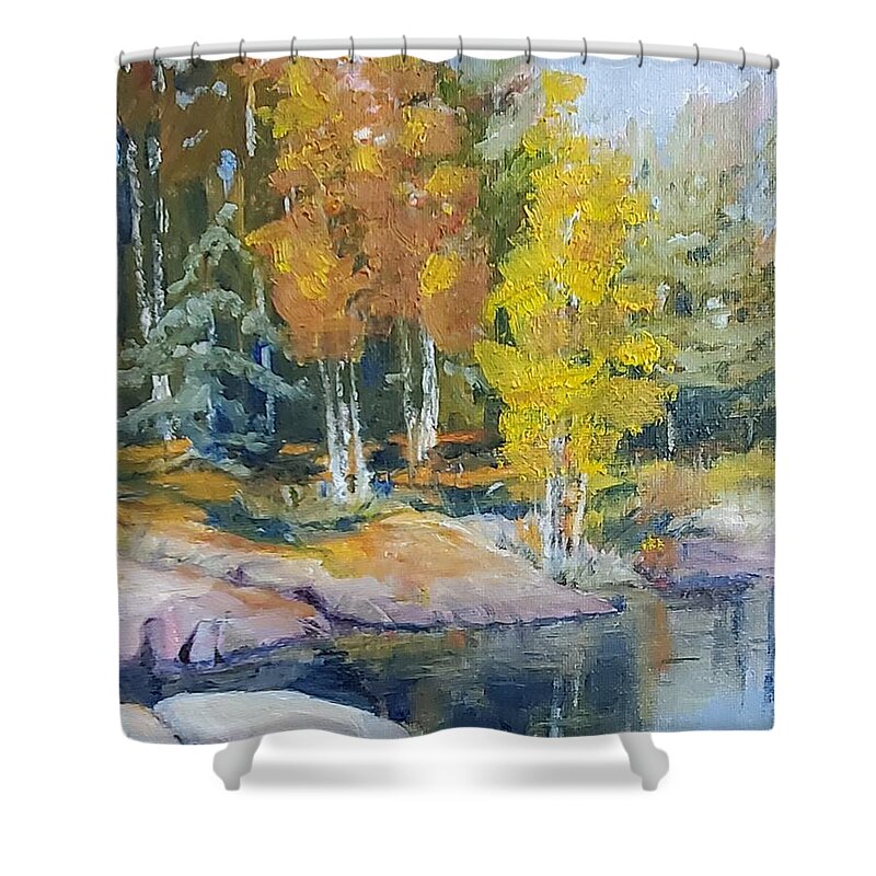 Painting Shower Curtain featuring the painting Forest by Sheila Romard