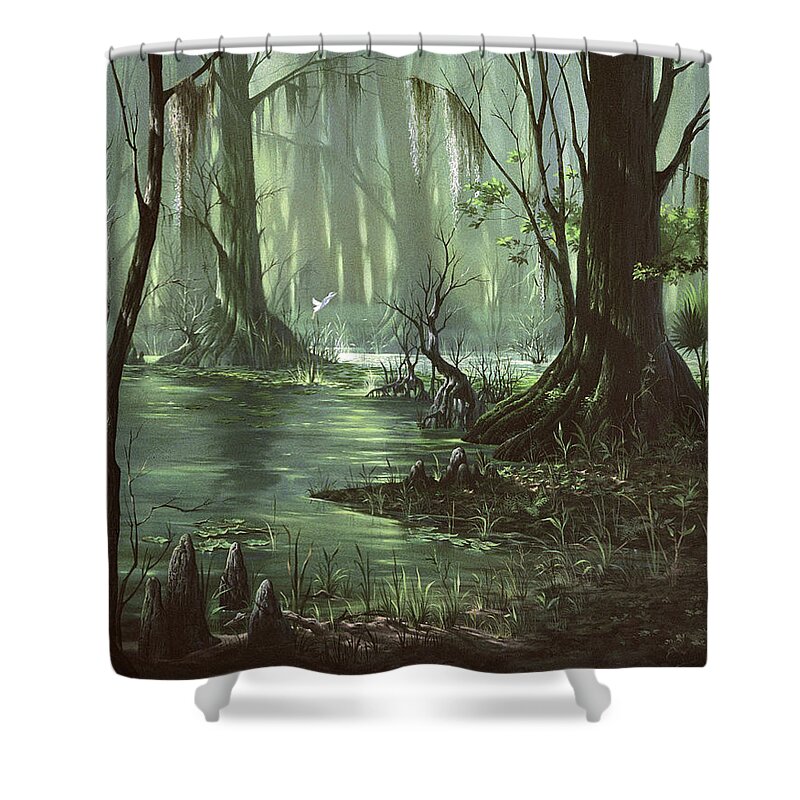 Michael Humphries Shower Curtain featuring the painting Forever Glades by Michael Humphries