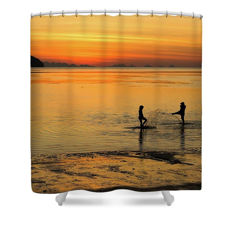 Childhood Shower Curtain featuring the photograph Forever Young by Josu Ozkaritz