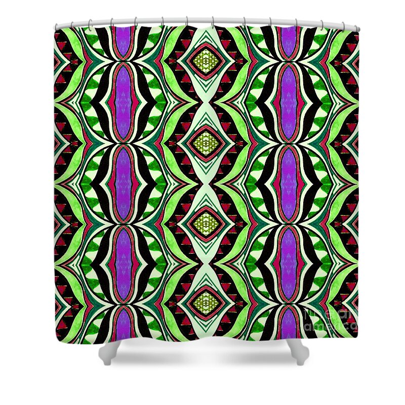 Forming New Patterns 3 By Helena Tiainen Shower Curtain featuring the digital art Forming New Patterns 3 by Helena Tiainen