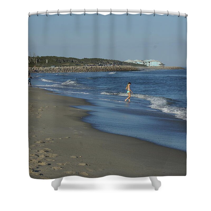  Shower Curtain featuring the photograph Fort Fisher Beach by Heather E Harman