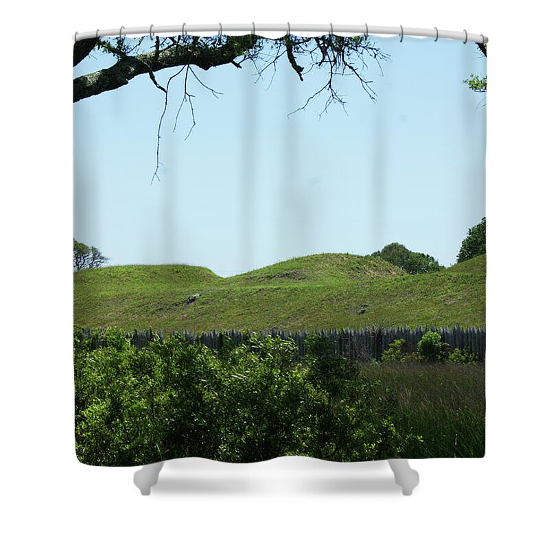  Shower Curtain featuring the photograph Fort Fisher Mound Battery by Heather E Harman