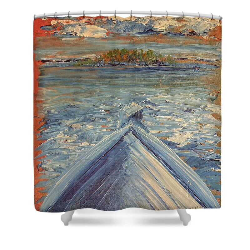 Acrylic Shower Curtain featuring the painting Forward by Tammy Nara