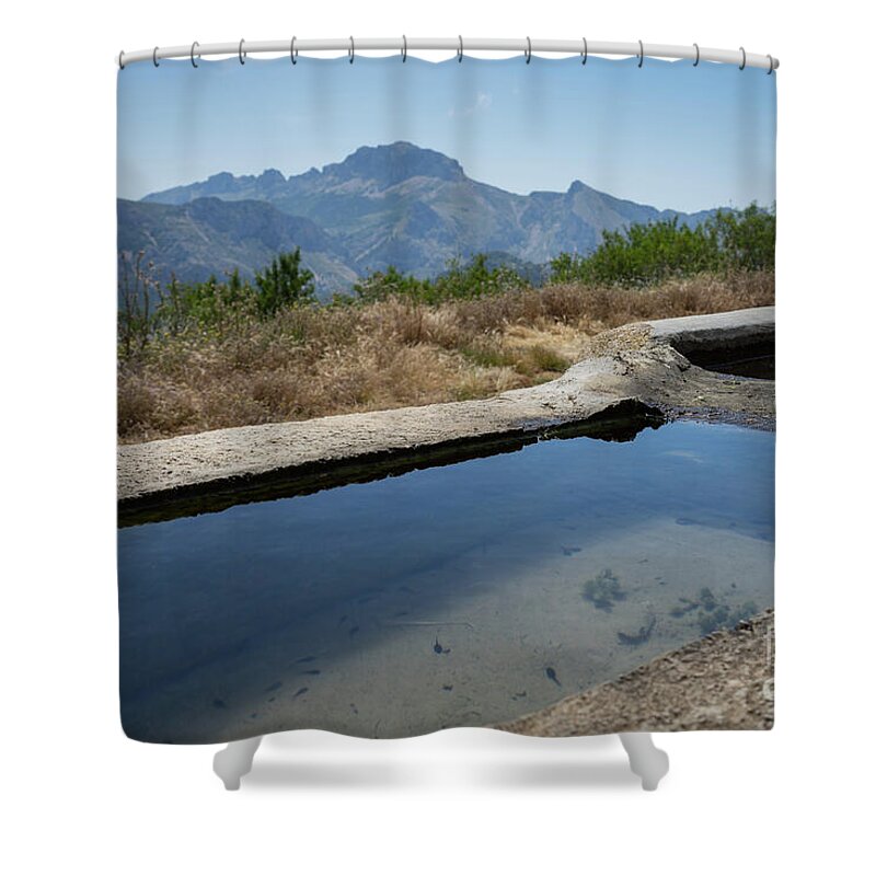 Fountain Shower Curtain featuring the photograph Fountain of youth in the mountains by Adriana Mueller