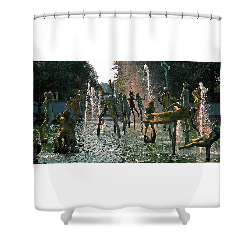 Fountain Shower Curtain featuring the photograph Fountain Party by Art Lahr