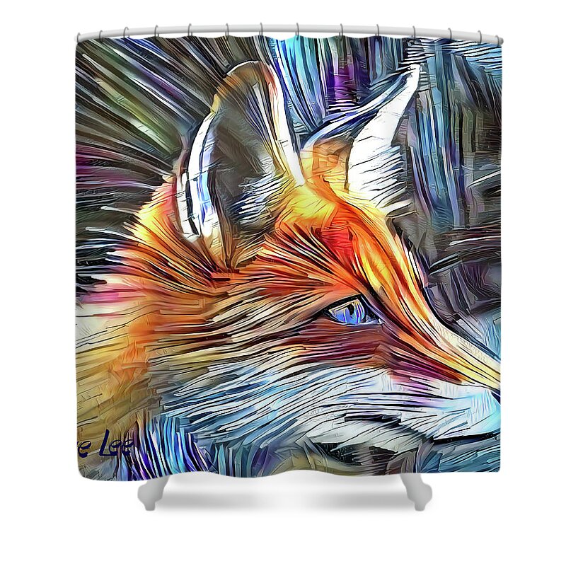 Fox Shower Curtain featuring the digital art Foxy Colors by Dave Lee