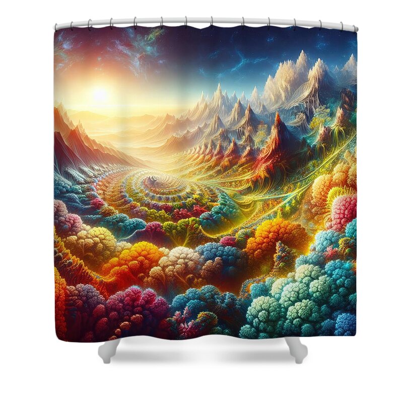 Fractal Shower Curtain featuring the photograph Fractal Dreamland by Bill and Linda Tiepelman