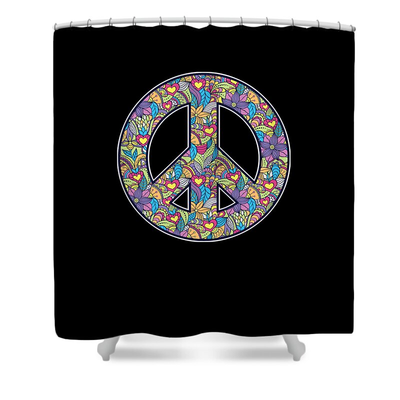 Freedom Calmness Goodwill Friendship Unity Love Floral Peace Sign