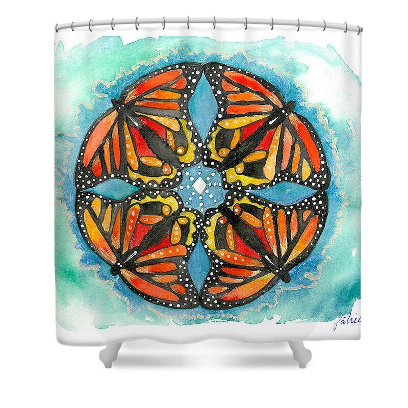Butterfly Shower Curtain featuring the painting Freedom by Patricia Arroyo
