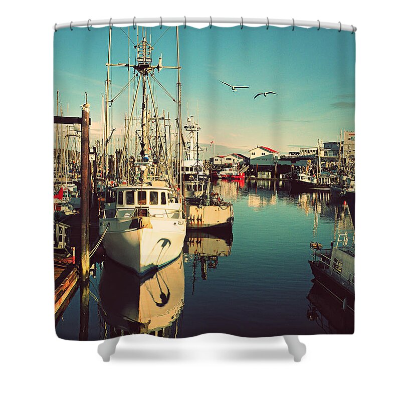 Boats Shower Curtain featuring the photograph French Creek Marina by Micki Findlay