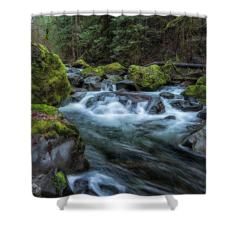 French Pete Creek Shower Curtain featuring the photograph French Pete Creek by Belinda Greb