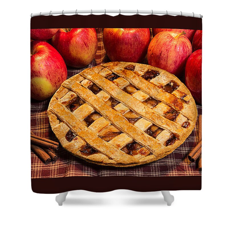 Apple Pie Shower Curtain featuring the photograph Fresh Apple Lattice Pie by Anthony Sacco