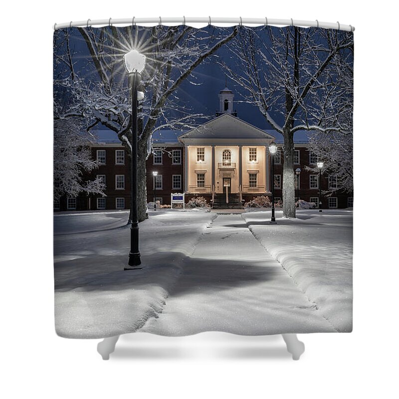 Maine Shower Curtain featuring the photograph Fresh Snow at Pineland Farms by Colin Chase