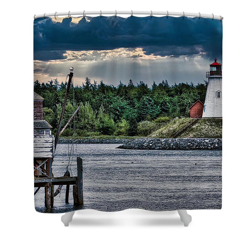 Campobello Island Shower Curtain featuring the photograph Friar's head lighthouse by Gary Shepard