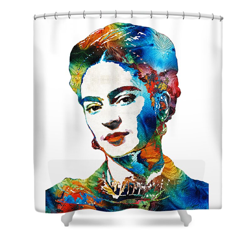 Frida Kahlo Shower Curtain featuring the painting Frida Kahlo Art - Viva La Frida - By Sharon Cummings by Sharon Cummings