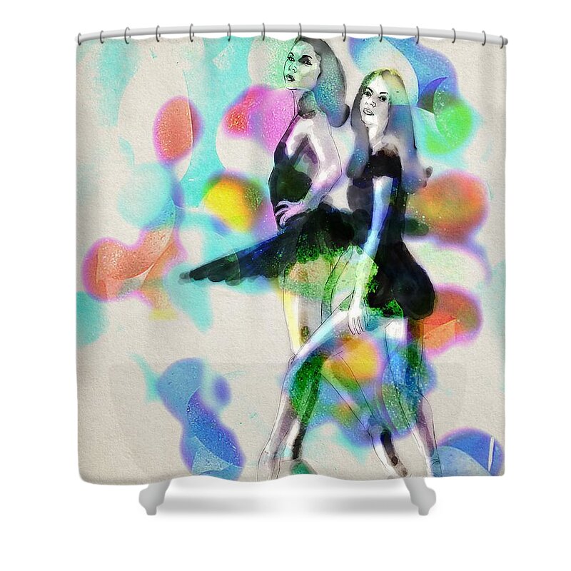Dancer Shower Curtain featuring the digital art Friends Forever by Michael Kallstrom
