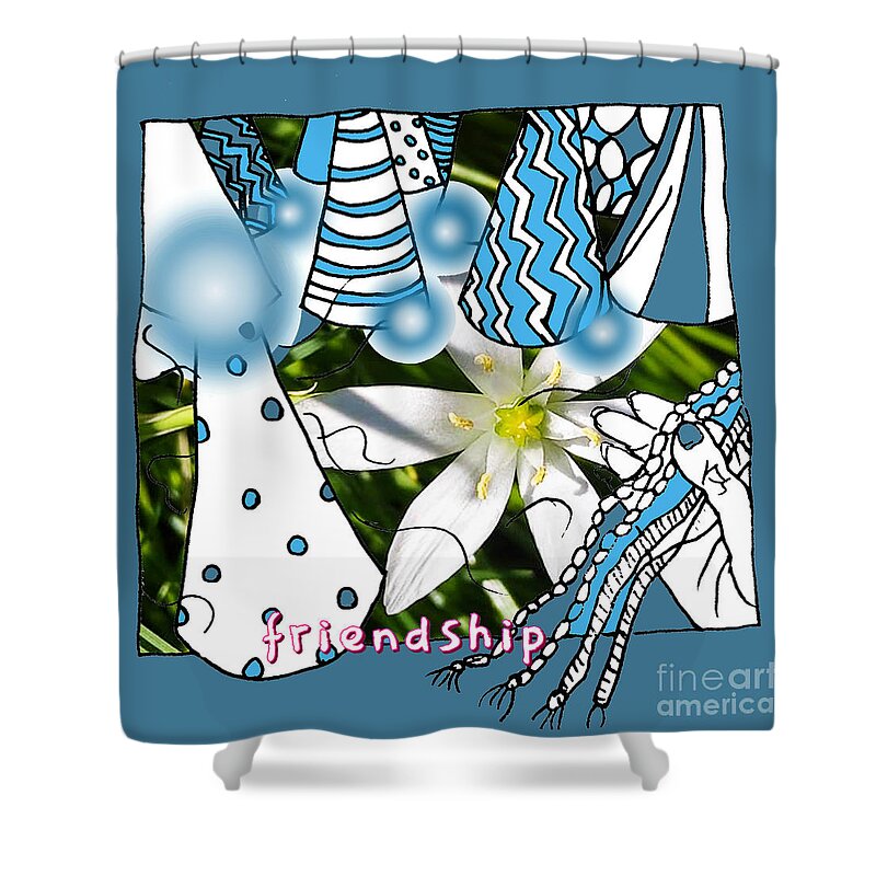 Drawing And Photography Shower Curtain featuring the drawing Friendship by Carol Rashawnna Williams