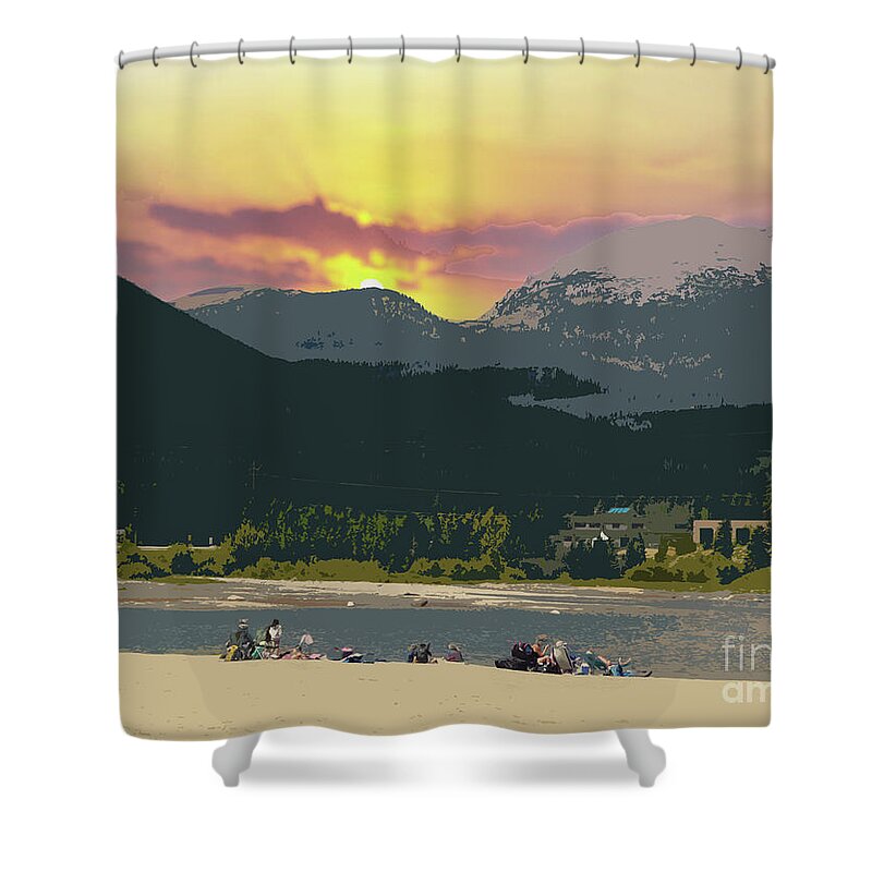 Colorado Shower Curtain featuring the digital art Frisco Dusk by Deb Nakano