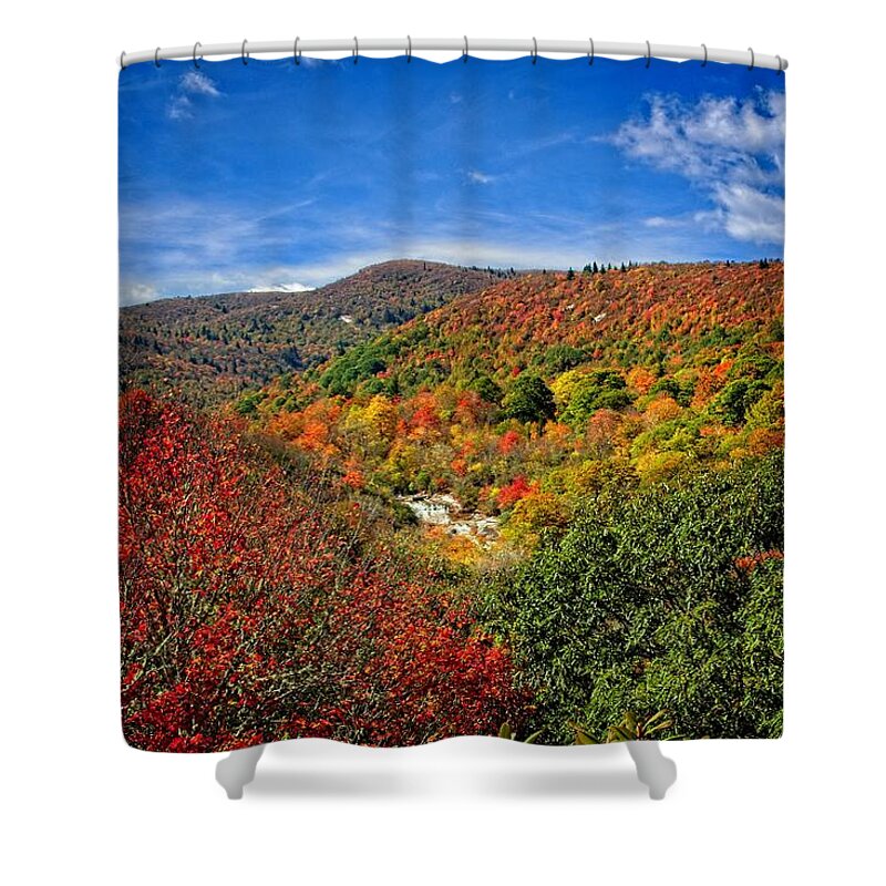 Autumn Shower Curtain featuring the photograph From A Distance by Allen Nice-Webb