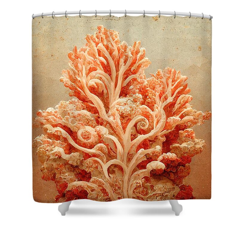 Coral Shower Curtain featuring the digital art From the Depths by Nickleen Mosher