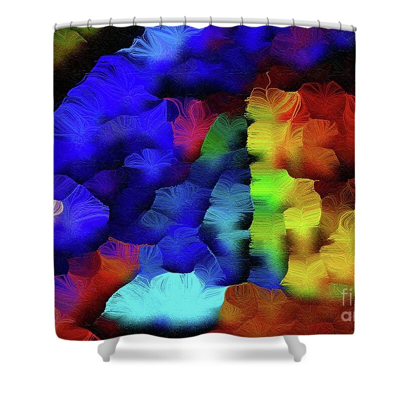 The Weeping Time Shower Curtain featuring the digital art From the Weeping Time to the Weaving Time art detail by Aberjhani
