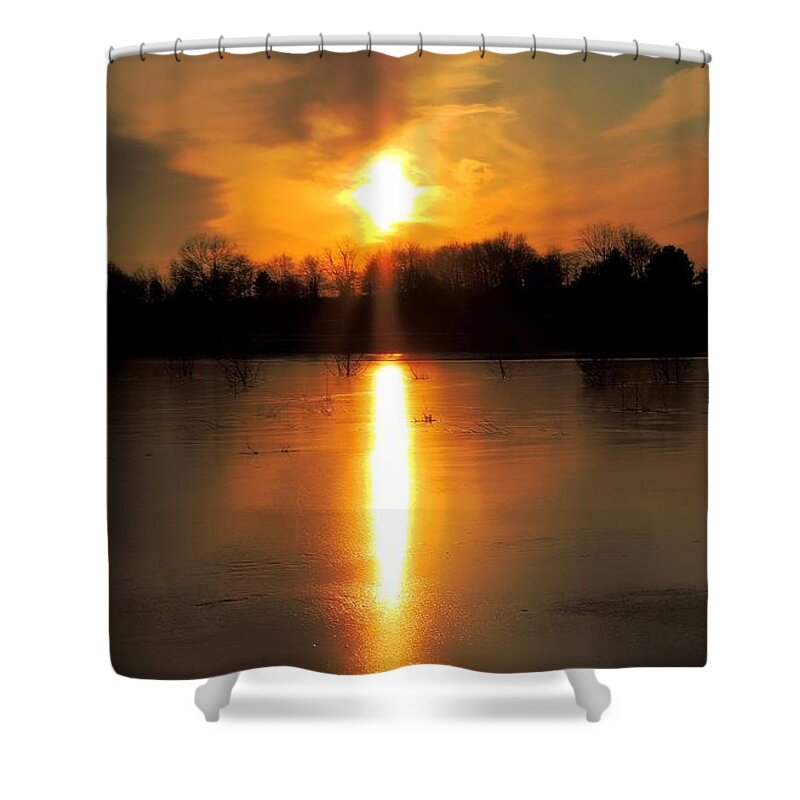 Sunset Shower Curtain featuring the photograph Frost Fire by Tami Quigley