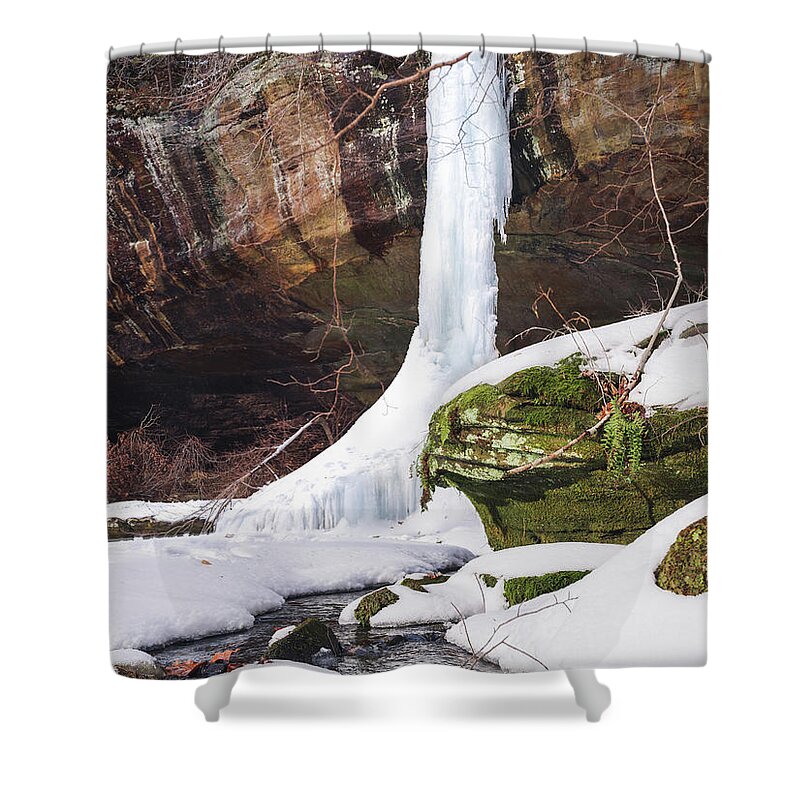 Waterfall Shower Curtain featuring the photograph Frozen Falls by Grant Twiss