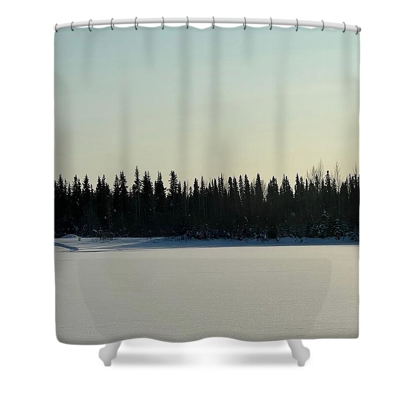 Winter Shower Curtain featuring the photograph Frozen Forest by Barbara Von Pagel
