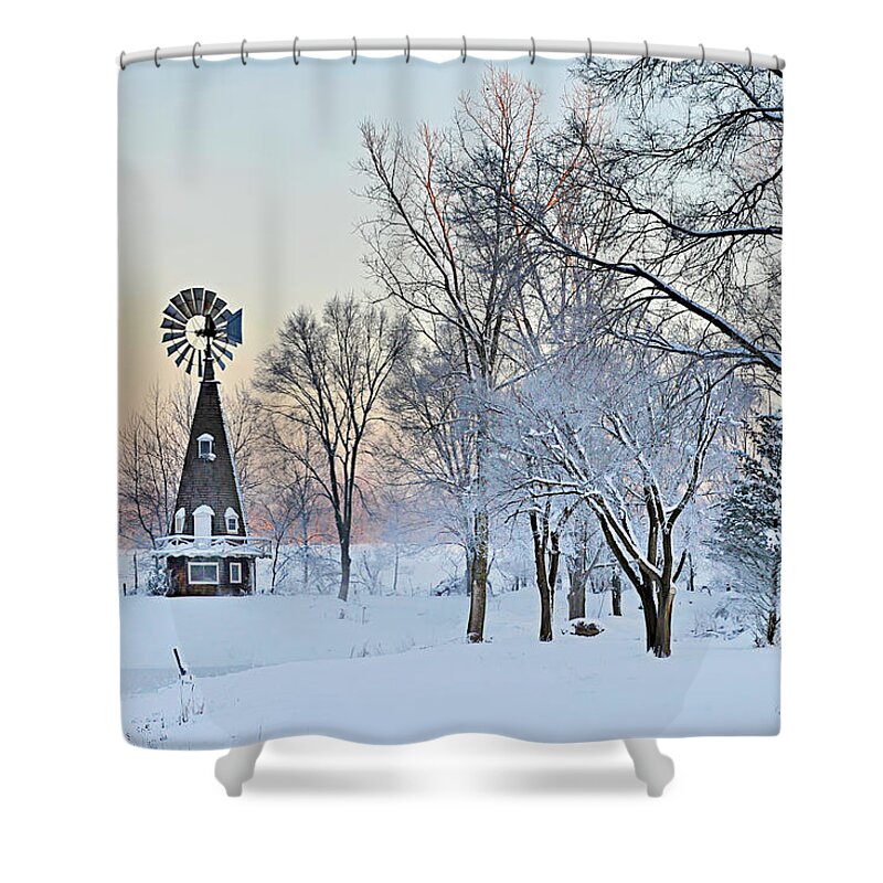 Windmill Shower Curtain featuring the photograph Frozen in Time 2 by Jill Love