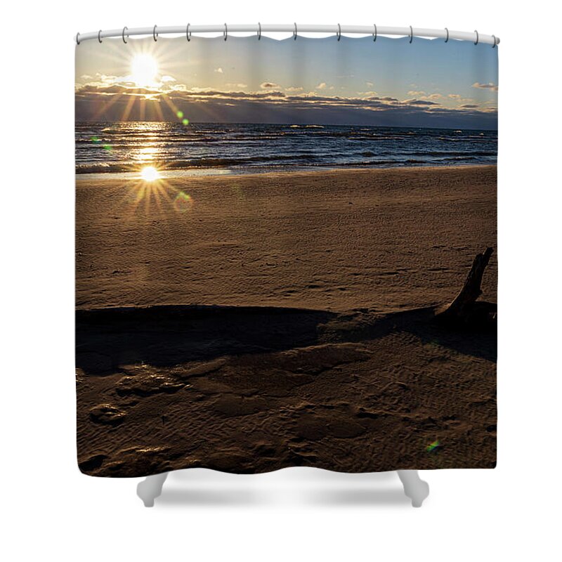 Sunrise Shower Curtain featuring the photograph Frozen sand sunrise 2 by Eric Curtin