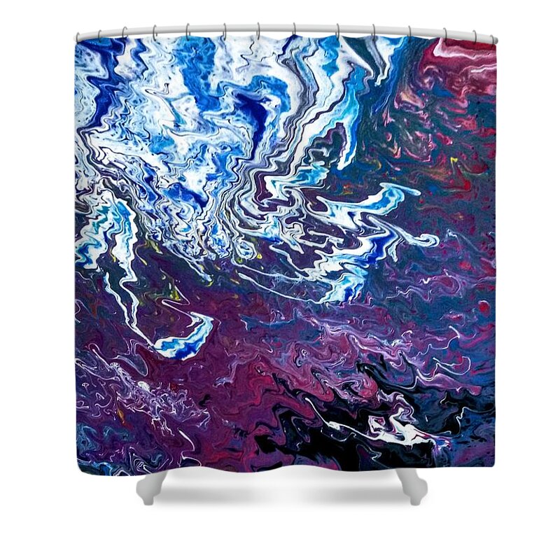Purple Shower Curtain featuring the painting Frozen Sky by Anna Adams