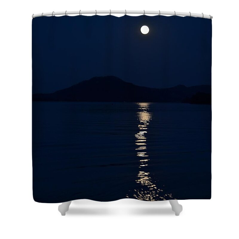 Supermoon Shower Curtain featuring the photograph Full Moon Fishtail by Susie Loechler