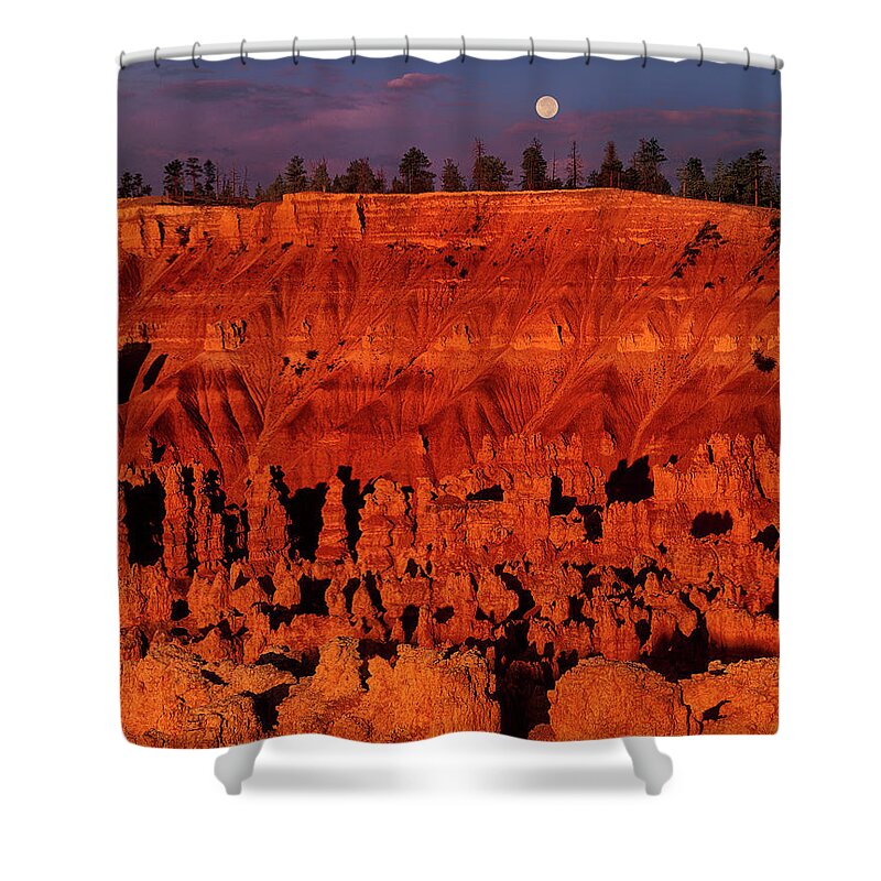 Dave Welling Shower Curtain featuring the photograph Full Moon Silent City Bryce Canyon National Park Utah by Dave Welling