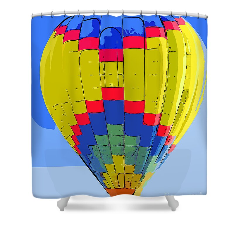 Hotair- Balloons Shower Curtain featuring the digital art Fully Inflated by Kirt Tisdale